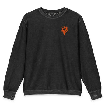 Phoenix Reborn Embroidered Comfy Cord Sweatshirt -Black Comfy Cord Sweatshirt - Sobervation