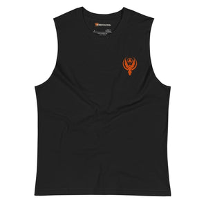 Phoenix Reborn Embroidered Muscle Shirt | Unisex Tank - S | Sobervation