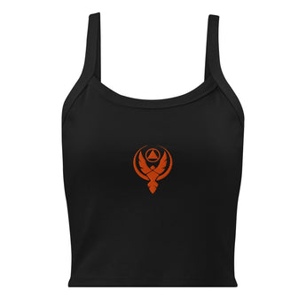 Phoenix Reborn Embroidered Tank Top | Women's Micro-Rib - Solid Black Blend / XS | Sobervation