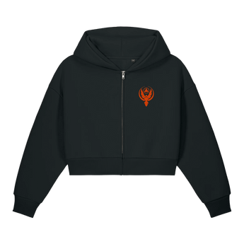 Phoenix Reborn Embroidered Women's Heavyweight Zip Hoodie -S Sculpted Heavyweight Zip-Thru Hoodie - Sobervation