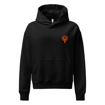 Phoenix Reborn Embroidered Women's Relaxed Hoodie – Premium AS Colour - Black / XS | Sobervation