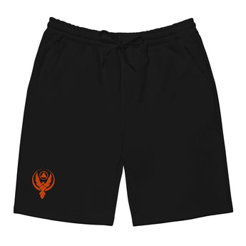 Phoenix Reborn Fleece Shorts – Embroidered Recovery Symbol - Black / S | Sobervation