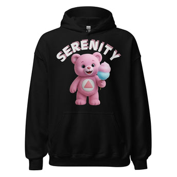 Pink Serenity Cub Hoodie – Soft, Sweet, and Sober – Unisex Recovery Hoodie - Black / S | Sobervation