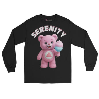 Pink Serenity Cub Long Sleeve Shirt – Sweet Support for Your Sobriety – Unisex Tee - Black / S | Sobervation