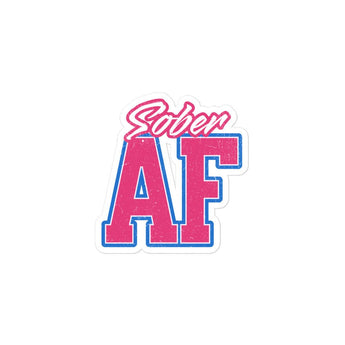 Pink Sober AF Vinyl Sticker - Durable Waterproof Decal - 3″×3″ | Sobervation
