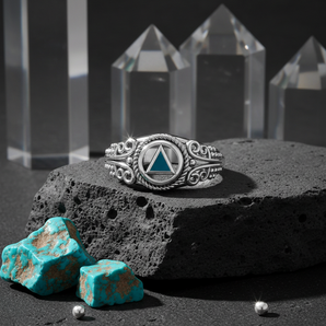 Celtic AA Symbol Sterling Silver Ring - Handcrafted Recovery Jewelry - Rainbow / 4 | Sobervation