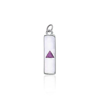 Power Triangle Silver AA Charm – Sterling Silver Recovery Jewelry - Genuine Amethyst | Sobervation