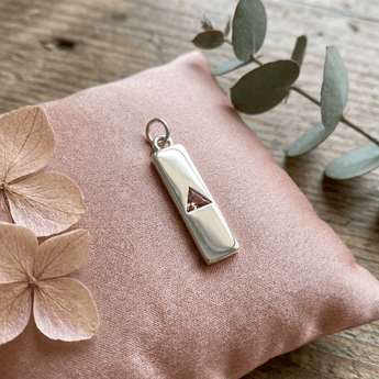 Power Triangle Silver AA Charm – Sterling Silver Recovery Jewelry - Genuine Amethyst Pendant - Sobervation