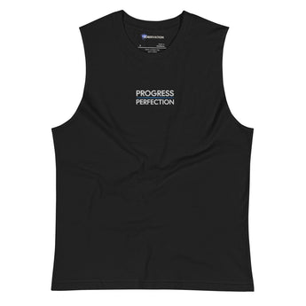 Progress Over Perfection Embroidered Unisex Muscle Shirt - S | Sobervation