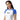 Progress Over Perfection Embroidered Women's Micro Rib Raglan Baby Tee - White /True Royal / M | Sobervation