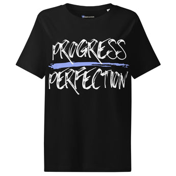 Progress Over Perfection – Organic Cotton Women’s Tee - Black / S | Sobervation