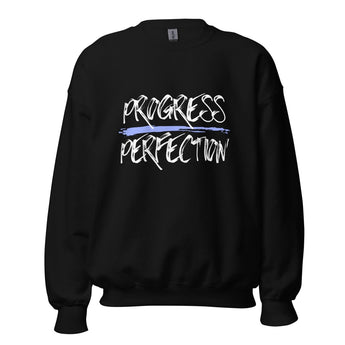 Progress Over Perfection Sweatshirt – Recovery Motivation Apparel - Black / S | Sobervation