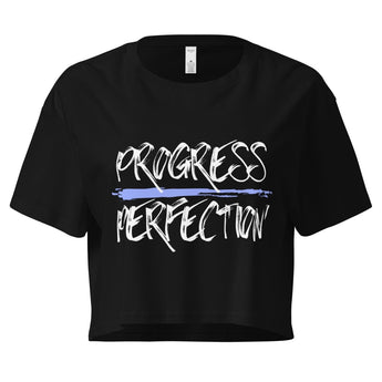 Progress Over Perfection – Women’s Cropped Motivation Tee - XS | Sobervation