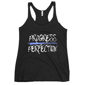 Progress Over Perfection Women's Racerback Tank - Recovery Fitness Tank - XS | Sobervation