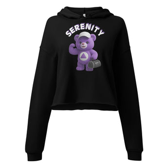 Purple Serenity Cub Crop Hoodie - Black / S | Sobervation