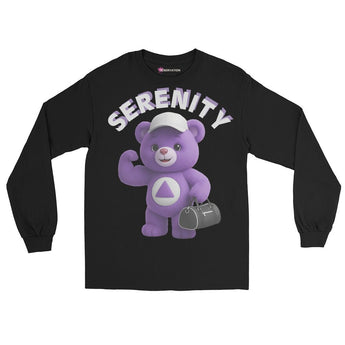 Purple Serenity Cub Long Sleeve Shirt – Sober Strength in Motion – Men’s Recovery Tee - Black / S | Sobervation