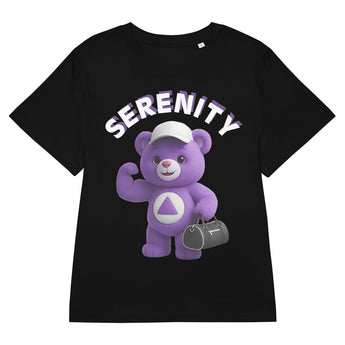 Purple Serenity Cub Organic Women's Tee - Black / S | Sobervation