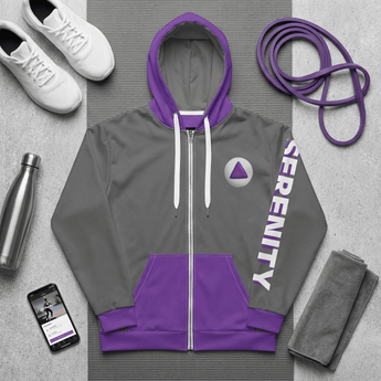 Purple Serenity Cub Zip Hoodie | Nova's Focus & Freedom | Sobervation - 2XS All Over Print Zip Up Hoodie - Sobervation