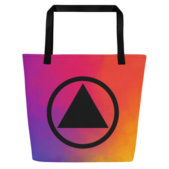 Rainbow Sobriety Symbol Large Tote Bag - Durable Beach & Everyday Tote - Default Title | Sobervation