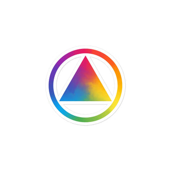 Rainbow Sobriety Triangle Vinyl Sticker - Durable Waterproof Decal - 3″×3″ | Sobervation