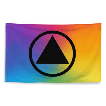 Rainbow Sobriety Symbol Flag – Pride Recovery Wall Decor - Default Title | Sobervation