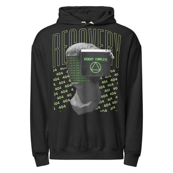 Reboot Complete - Sobriety Triangle Recovery Garment-Dyed Lightweight Hoodie - S | Sobervation