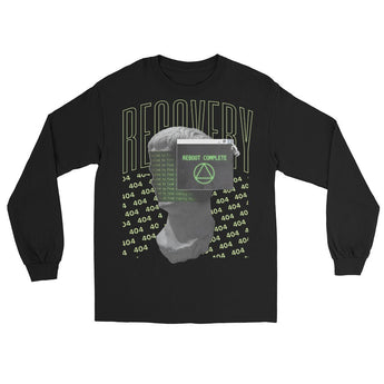 Reboot Complete - Sobriety Triangle Recovery Long Sleeve Tee - S | Sobervation