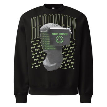 Reboot Complete - Sobriety Triangle Recovery Oversized Heavyweight Sweatshirt - S | Sobervation