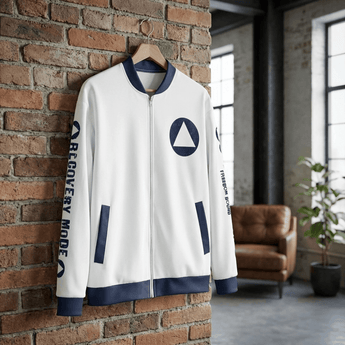 Recovery Mode Bomber Jacket – Skeleton Graphic & Sleeve Text - XS | Sobervation