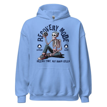 Recovery Mode Hoodie – Killing Time, Not Brain Cells - Carolina Blue / S | Sobervation