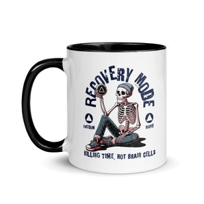 Recovery Mode Mug with Color Inside – Sobriety Drinkware - Black / 11 oz | Sobervation