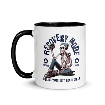 Recovery Mode Mug with Color Inside – Sobriety Drinkware - Black / 11 oz | Sobervation