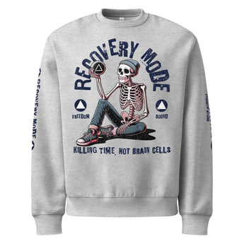 Recovery Mode Oversized Sweatshirt | Killing Time Not Brain Cells - Athletic Heather / S | Sobervation