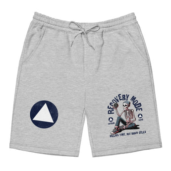 Recovery Mode Men's Fleece Shorts | Killing Time Not Brain Cells - Heather Grey / S | Sobervation
