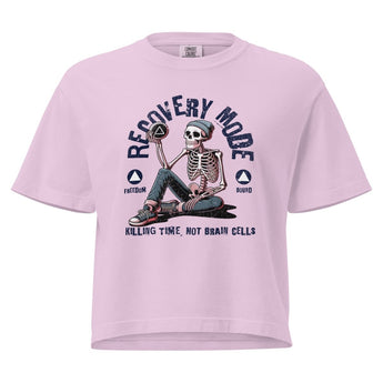 Recovery Mode Women's Heavyweight Boxy Tee | Killing Time Not Brain Cells - Orchid / S | Sobervation