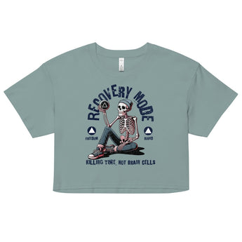Recovery Mode Women's Crop Top | Killing Time Not Brain Cells - Mineral / XS | Sobervation