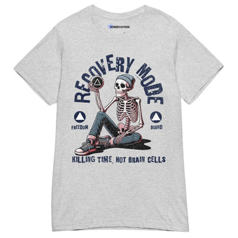 Recovery Mode Women's Essential Tee | Killing Time Not Brain Cells - RS Sport Grey / S | Sobervation