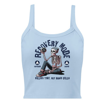 Recovery Mode Women's Micro-Rib Tank | Killing Time Not Brain Cells - Solid Baby Blue Blend / XS | Sobervation