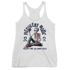 Recovery Mode Women's Racerback Tank | Killing Time Not Brain Cells - Heather White / XS | Sobervation