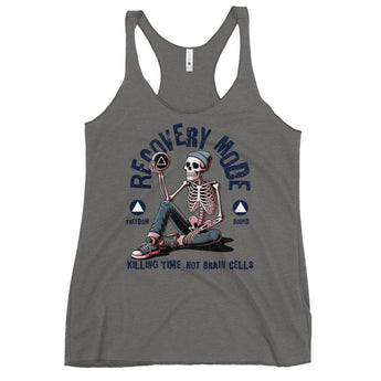 Recovery Mode Women's Racerback Tank | Killing Time Not Brain Cells - Premium Heather / XS | Sobervation