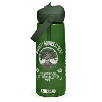 Recovery Roots CamelBak® Water Bottle – 25 oz Sobriety Hydration - Forest Green | Sobervation