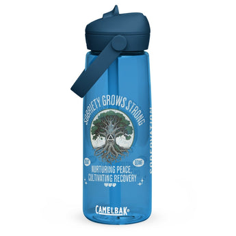 Recovery Roots CamelBak® Water Bottle – 25 oz Sobriety Hydration - Oxford Blue | Sobervation