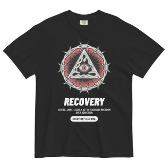 Recovery Snake Heavyweight Tee – Every Day is a Win - Black / S | Sobervation
