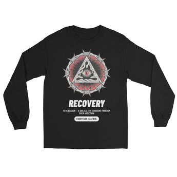 Recovery Snake Long Sleeve Tee – Every Day is a Win - Black / S | Sobervation