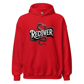 Recovery Snake Hoodie – Sobriety Symbol Streetwear - Red / S | Sobervation