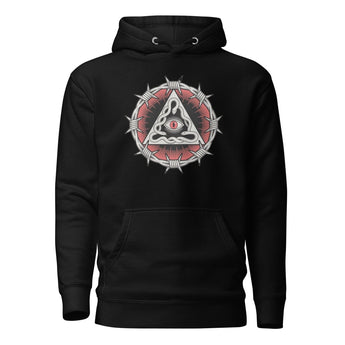 Recovery Snake Symbol Premium Hoodie – Sobriety Circle & Triangle - Black / S | Sobervation