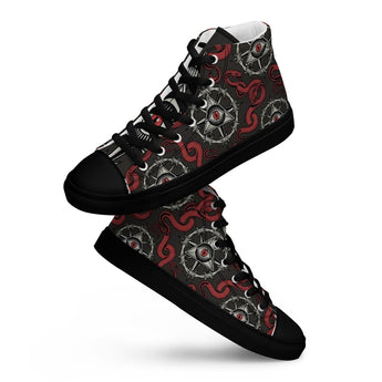 Recovery Snake Women's High Top Canvas Shoes – Sobriety Symbol Pattern - Black / 5 | Sobervation