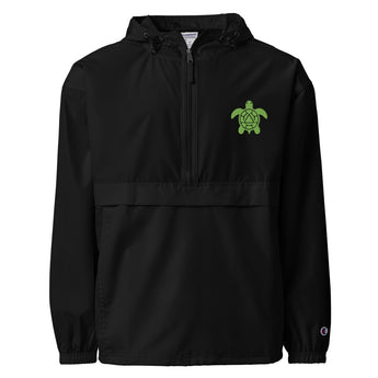 Recovery Turtle Embroidered Champion Packable Jacket - Black / S | Sobervation