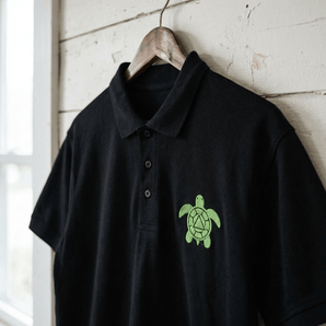 Recovery Turtle Embroidered Polo Shirt | Slow & Steady Recovery Apparel | Sobervation - S Embroidered Pique Polo Shirt - Sobervation