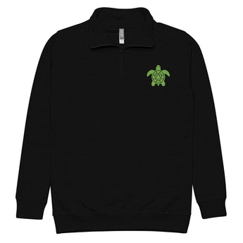 Recovery Turtle Embroidered Unisex Fleece Pullover - Black / S | Sobervation